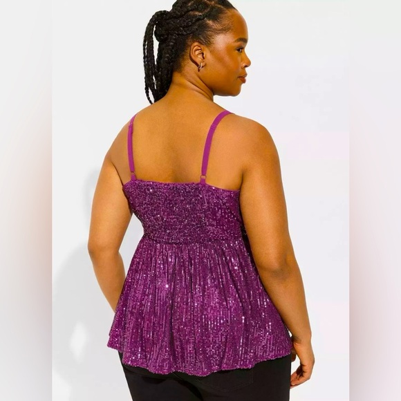 NWT Torrid Peplum Sequin V-Neck Tank. Size 2 (18/20) - Picture 2 of 6